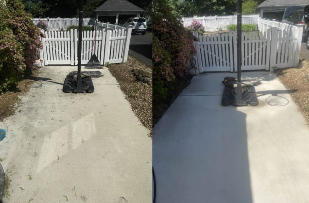 Sidewalk pressure washing